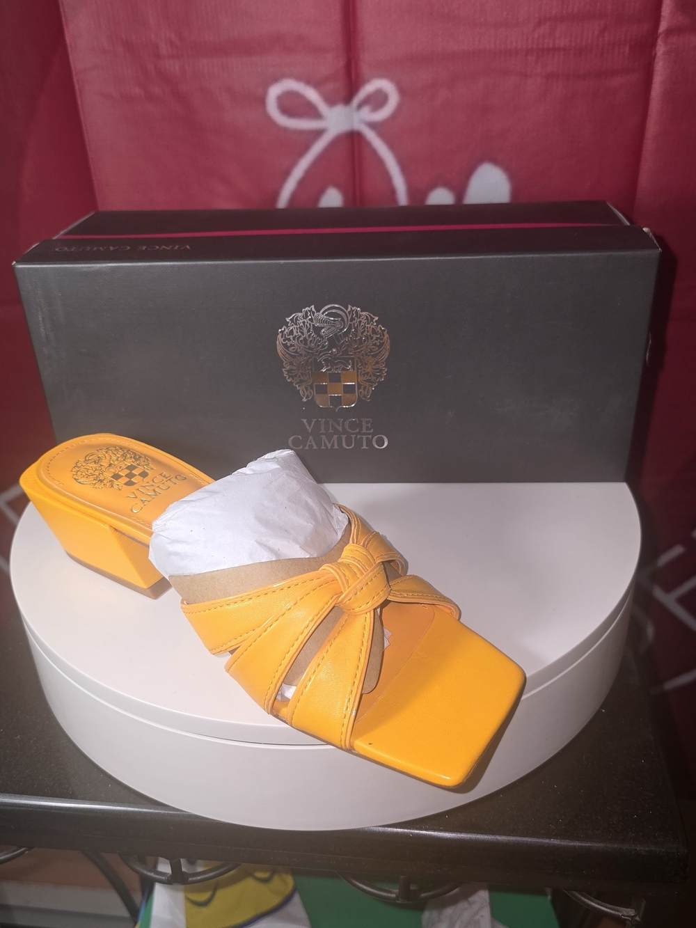 Vince Camuto Women's Yellow Knot Slide Sandals  Size 7M